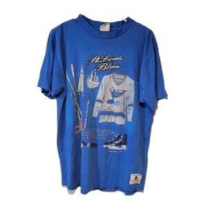 Vintage 90s 1991 NHL St Louis Blues Hockey Embroidered Tee Shirt XL
